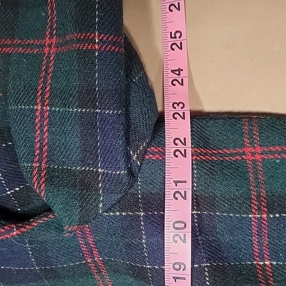 Vintage Sag Harbor Size 16 Green, Red, Blue and Gold Plaid Wool Blend Blazer - Picture 7 of 11